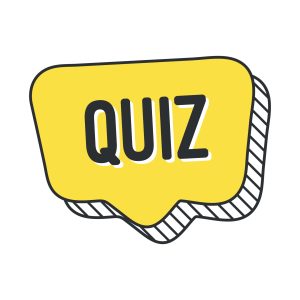 Quiz logo icon symbol, cartoon yellow bubble speech. Vector illustration eps 10